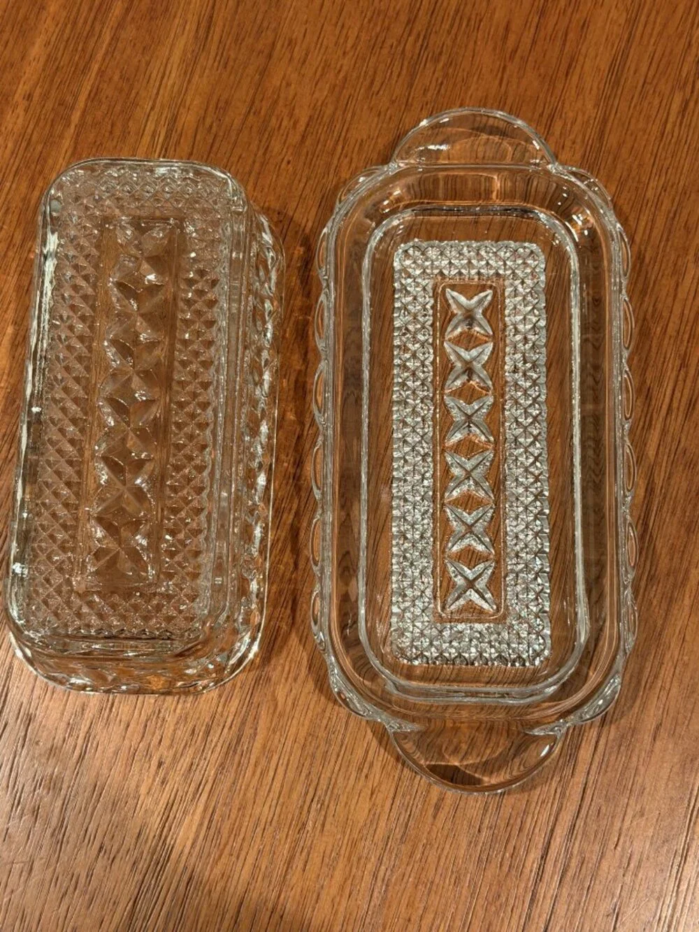 Vintage Anchor Hocking Wexford Clear Glass Covered Butter Dish